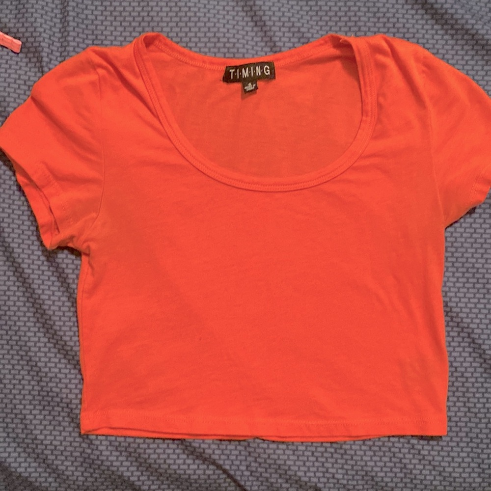 Dark Coral Crop Top